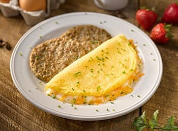 Cheese Omelet with Turkey Sausage