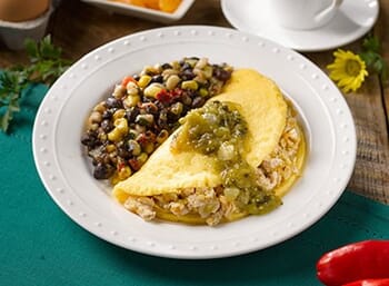 Southwestern Style Smoked Chicken Omelet