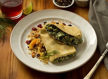 Chicken Dill Crepe with Fruited Quinoa