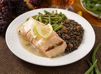 Grilled Salmon with Champagne Sauce