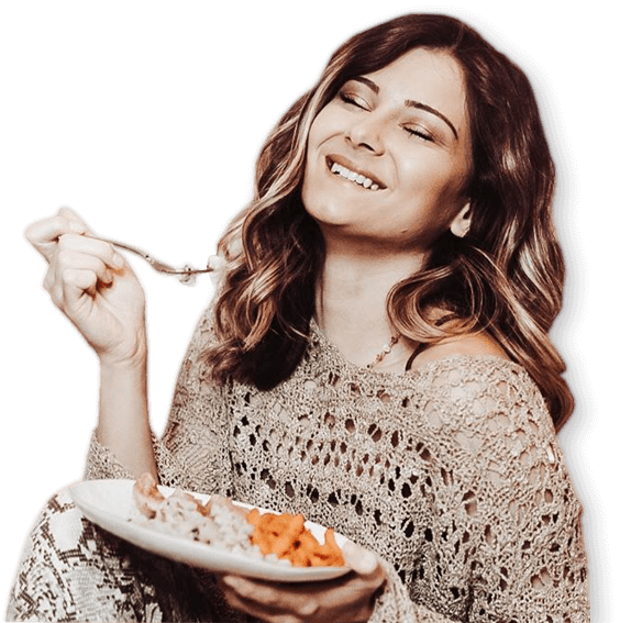 Woman eating a healthy meal