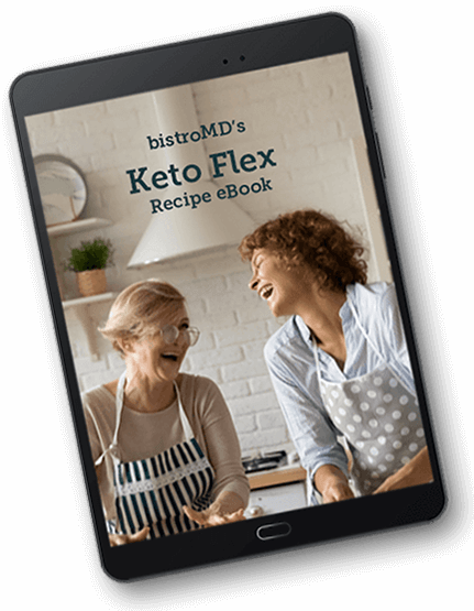bistroMD's Keto Flex Recipe Book on a tablet screen