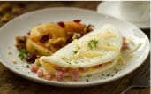 Ham and Swiss Omelet with Waldorf Apples